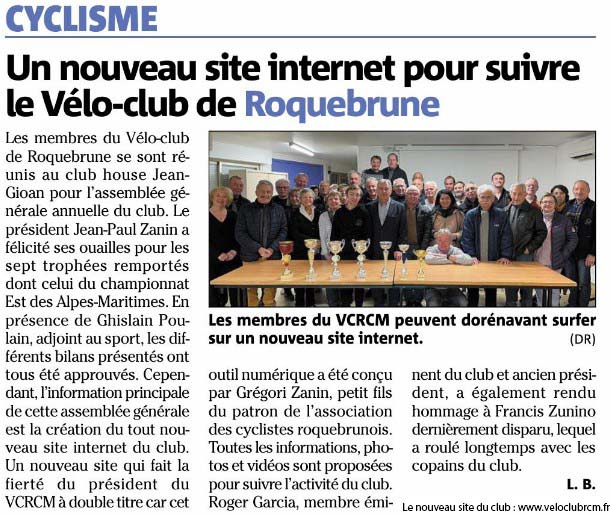Article Nice Matin Sur Le VCRCM